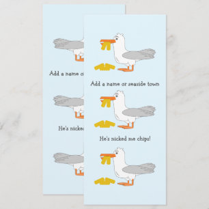 Seagull He's Nicked Me Chips Personalised Town Invitation