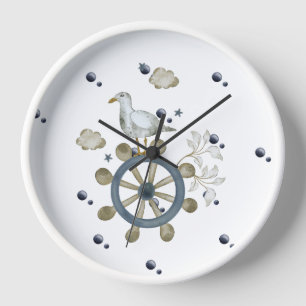 Seagull Hitching A Ride  Clock