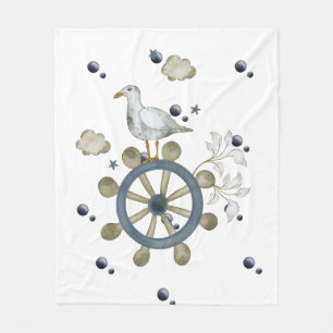 Seagull Hitching A Ride Fleece Blanket