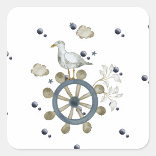 Seagull Hitching A Ride Sticker