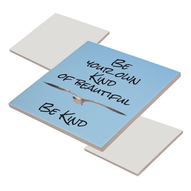 Seagull in Flight Beautiful Be kind Tile (Creator Uploaded)