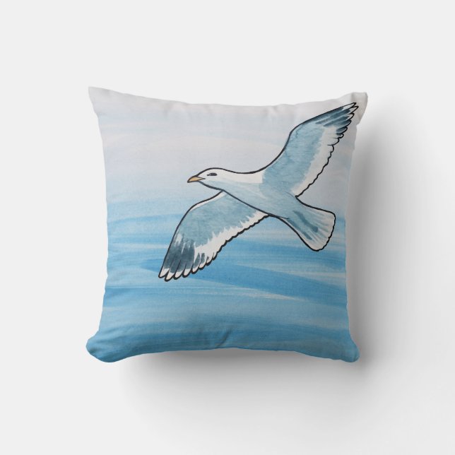 Seagull in Flight Cushion (Front)