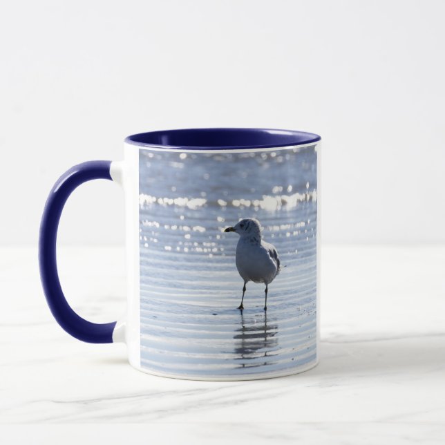 Seagull in Ocean Photo Mug (Left)