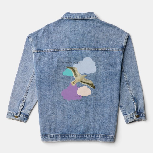 Seagull in the Clouds  Denim Jacket (Back)