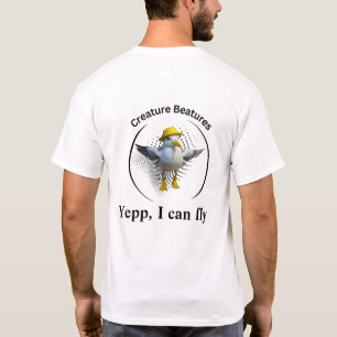 Seagull in Yellow Boots Coastal Beach Humour T-Shirt