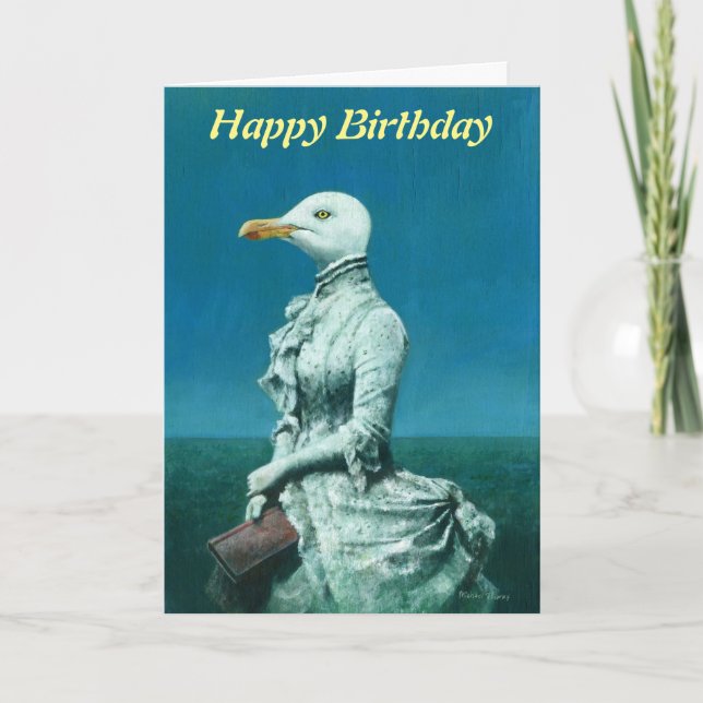 Seagull Lady Birthday Card (Front)
