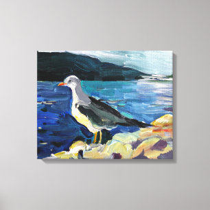 seagull landscape canvas print