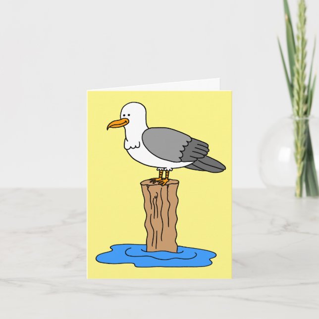 Seagull Love You Funny Valentine's Day Holiday Card (Front)