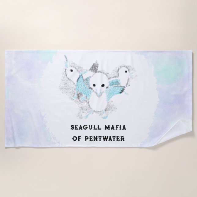 Seagull Mafia with Your Beach Hangout Towel (Front)