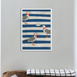 Seagull Minimalist Flat  Poster