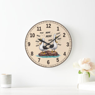 Seagull Mum Funny Personalised Large Clock