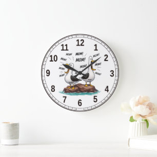 Seagull Mum Funny Personalised Large Clock