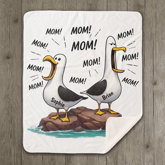 Seagull Mum Funny Personalised Sherpa Blanket (Creator Uploaded)