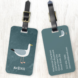 Seagull Nautical Personalised Luggage Tag
