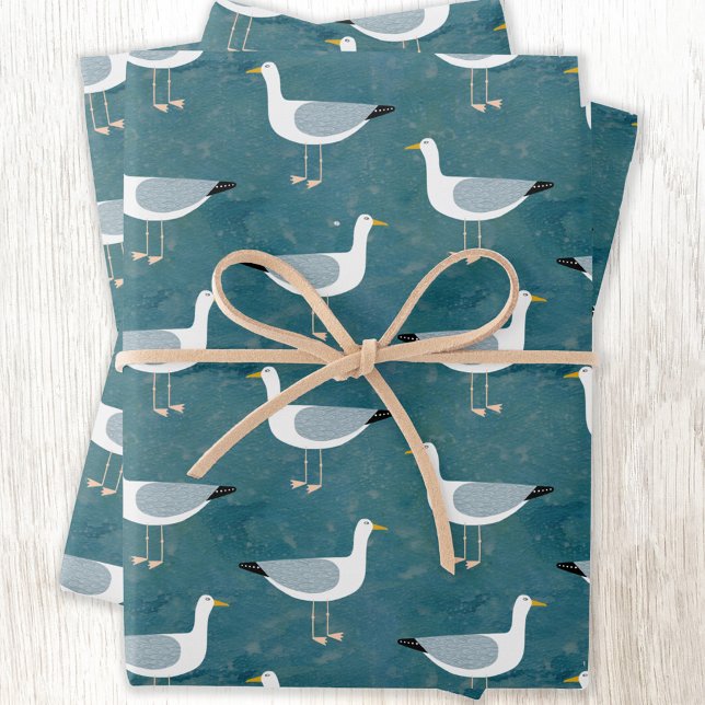 Seagull Nautical Wrapping Paper Sheet (Creator Uploaded)