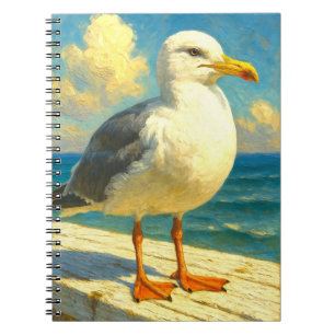 Seagull Notebook Coastal Beach Bird Art Journal