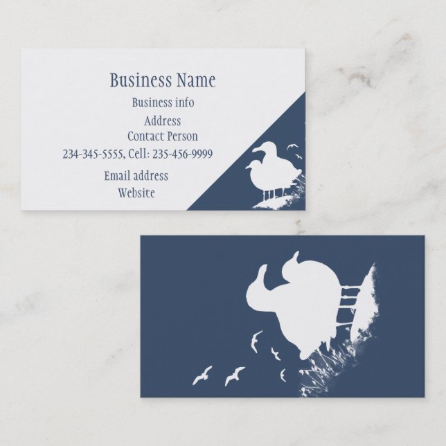 Seagull Ocean Sea Birds  Business Card (Front/Back)