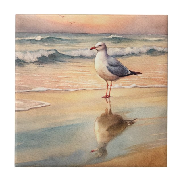 Seagull on a Beach Tile (Front)