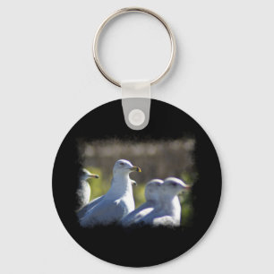 Seagull on a Rail Key Ring