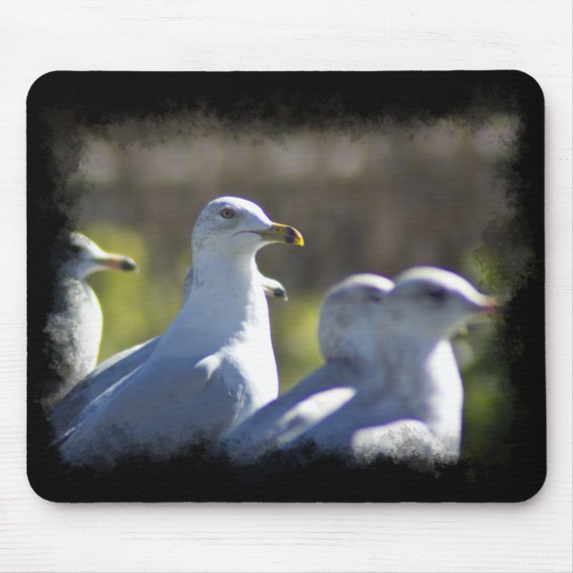 Seagull on a Rail Mouse Mat (Front)