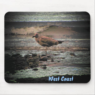 Seagull on a West Coast Beach Mouse Mat