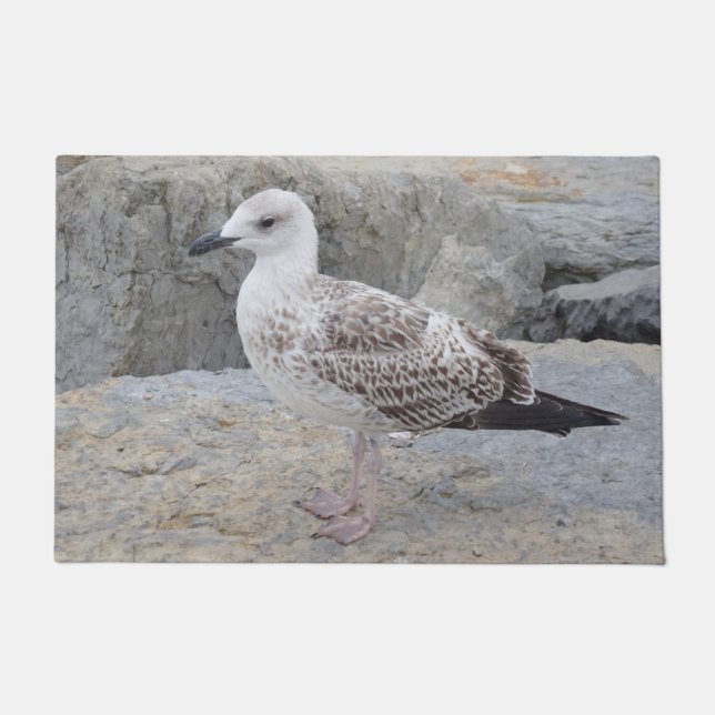 Seagull on Rock Door Mat (Front)