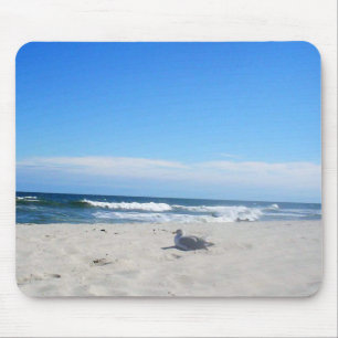 Seagull on the Beach Jersey Shore Ocean Mouse Mat