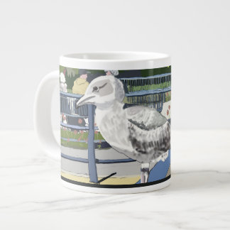 Seagull on the Canal Bridge Hythe Kent England Large Coffee Mug