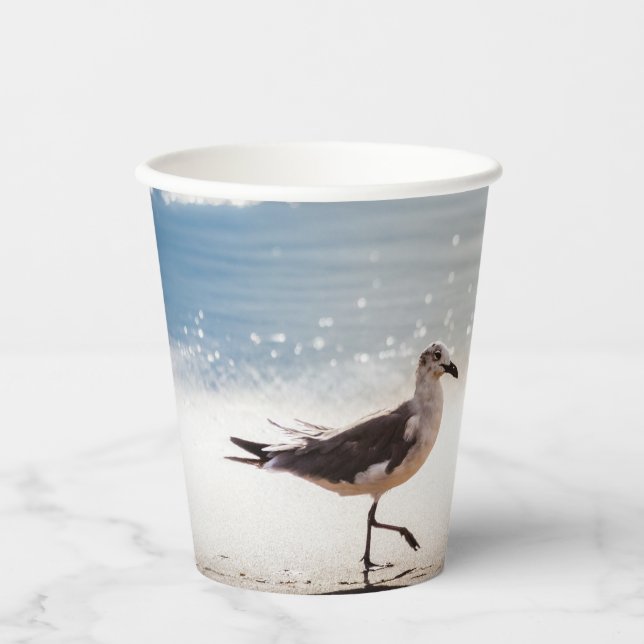 Seagull on Virginia Beach Paper Cups (Front)