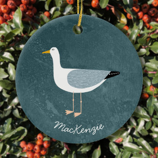 Seagull Personalised Ceramic Tree Decoration