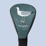 Seagull Personalised Golf Head Cover<br><div class="desc">A cheeky seagull standing by the deep green ocean. Perfect for those who love sassy birds and all things coastal.  Customise by changing or removing the name.</div>
