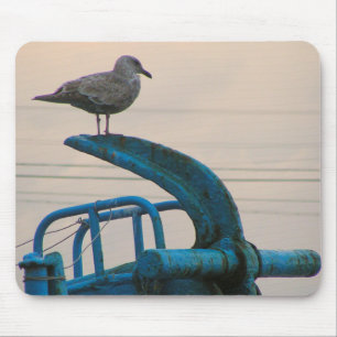 Seagull Rests On Anchor Of Ship Choshi Mouse Mat