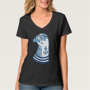 Seagull Sailor Kids Women Birdwatcher Beach Gulls T-Shirt