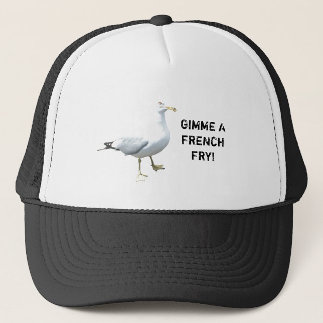 Seagull says Gimme a French Fry Trucker Hat (Front)
