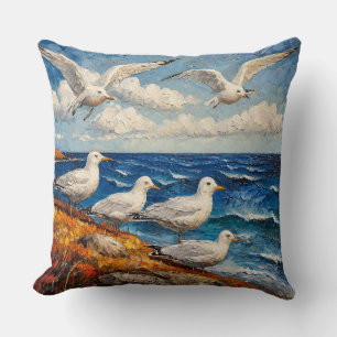 Seagull Seascape Cushion