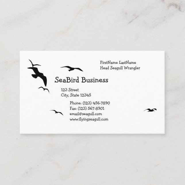 Seagull silhouette business card (Front)