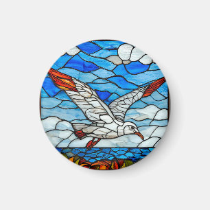 Seagull stained glass magnet