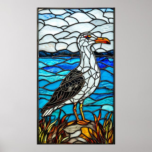 Seagull stained glass poster (Front)