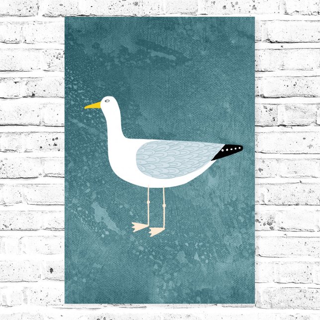 Seagull Standing Poster (Seagull poster)