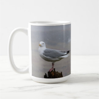 Seagull Standing Snowing Add Text Mug