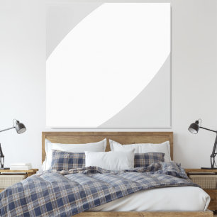 Seagull. Stylish Modern Light Grey White Curves Canvas Print