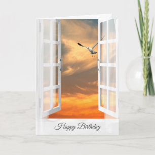 Seagull Sunset Birthday Card