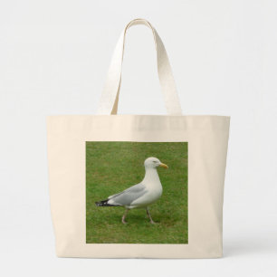 Seagull walking in the Park Large Tote Bag