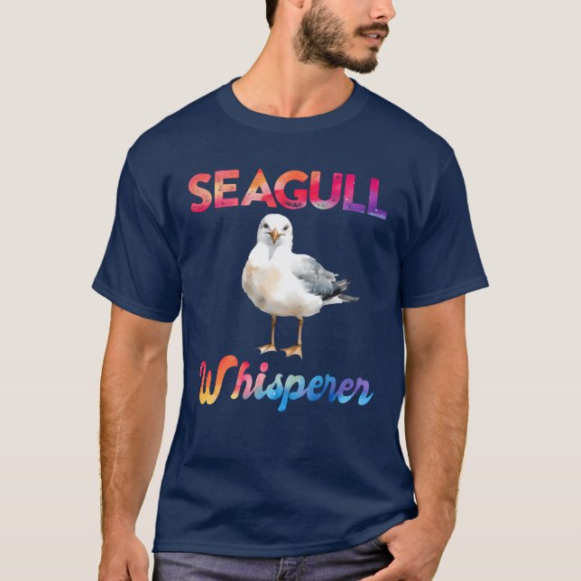 Seagull Whisperer Bird lover Sea Bird Seagulls vin T-Shirt (Front)