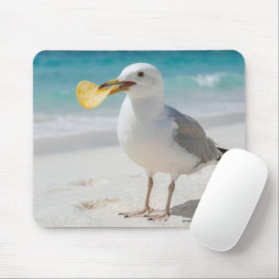 Seagull with a Potato Chip Mouse Mat