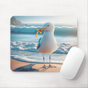 Seagull With French Fries Mouse Mat
