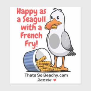 Seagull with french fry sticker wildwood boardwalk