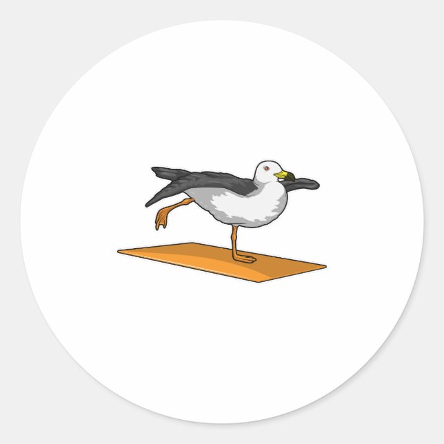 Seagull Yoga Meditation Fitness Classic Round Sticker (Front)