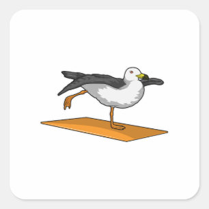 Seagull Yoga Meditation Fitness Square Sticker