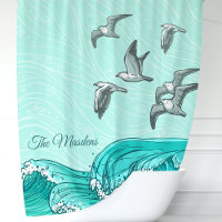 Seagulls and Ocean Waves Monogram